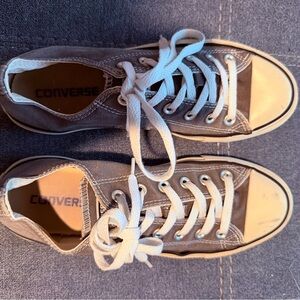 Converse Gray Low Top Canvas Sneakers with White Accents